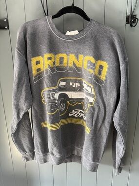 Junk Food Clothing Bronco Sweatshirt - Gray with Yellow Graphic